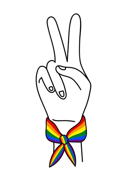 Hand Multicored Wrist Band White Background Vector — 图库矢量图片