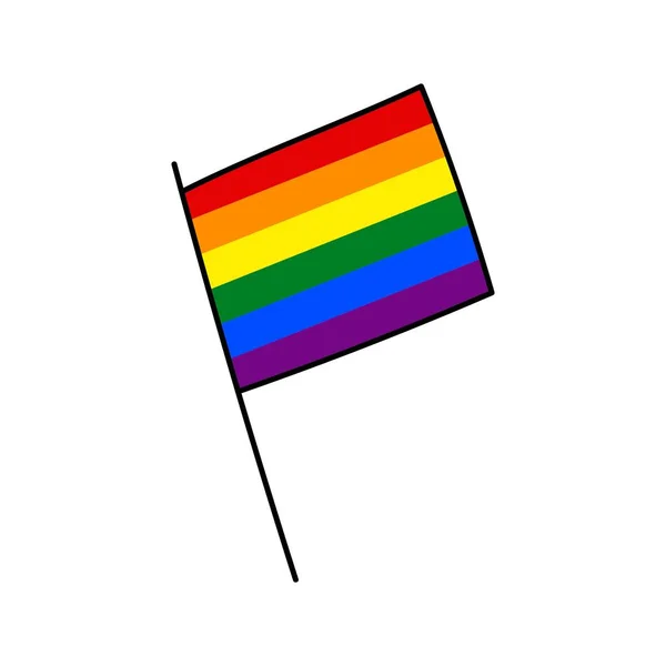 Lgbt Flagge Auf Weißem Grund Vektor — Stockvektor