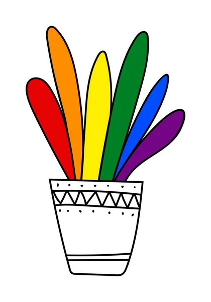 Indoor Flower Der Form Einer Lgbt Flag Vektor — Stockvektor