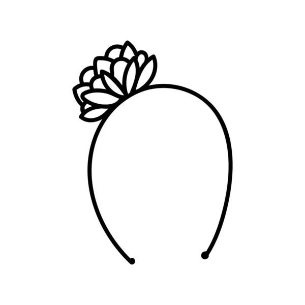 Vrouwen Headband Met Een Bloem Een Witte Backgrond Vector — Stockvector