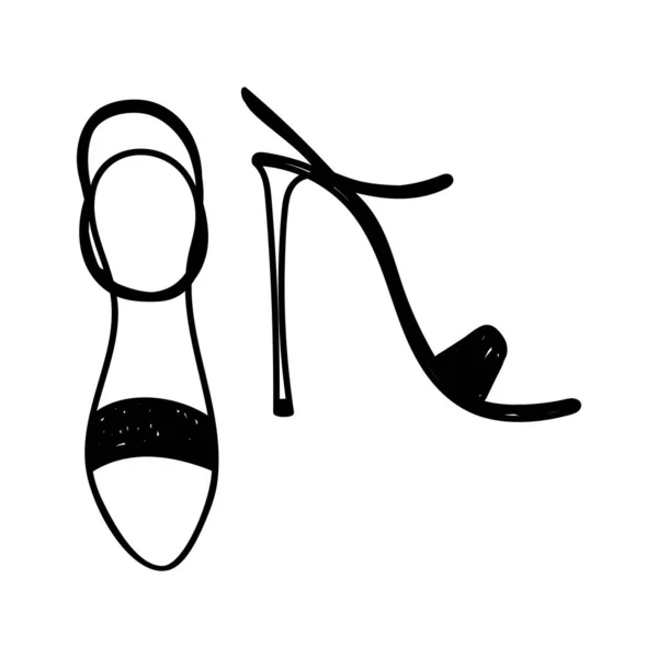 Doodle Sandals Sur Contexte Blanc Dans Vecteur — Image vectorielle