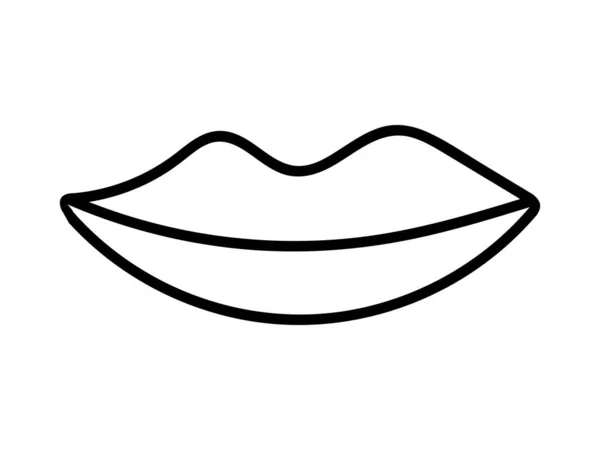 Vector中白色背景下的Lip Silhouette — 图库矢量图片