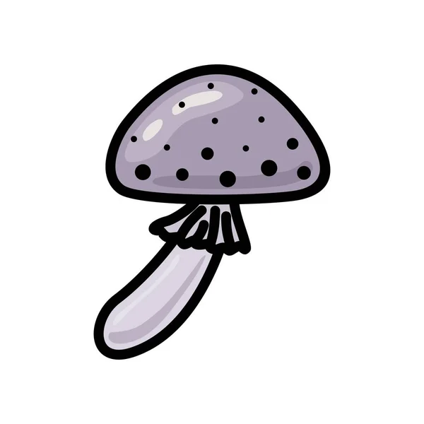 Purple Mushroom Auf Einem Weißen Hintergrund Vektor — Stockvektor