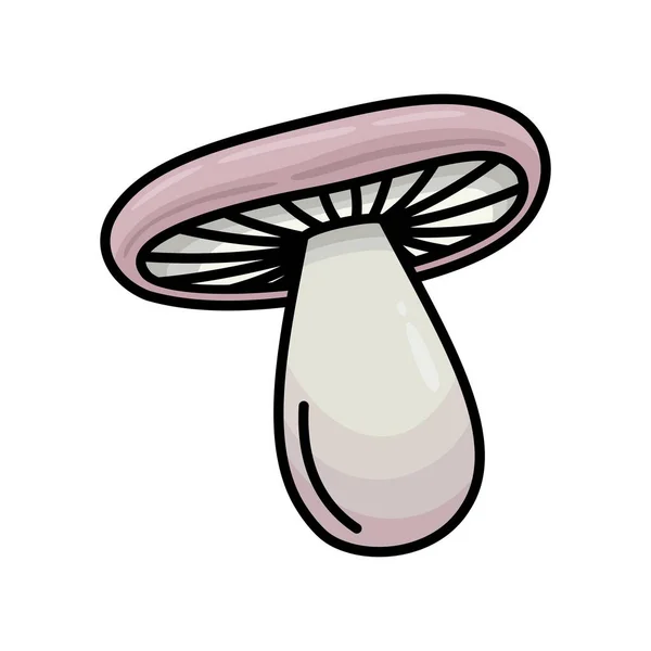 Pink Mushroom Auf Einem Weißen Hintergrund Vektor — Stockvektor