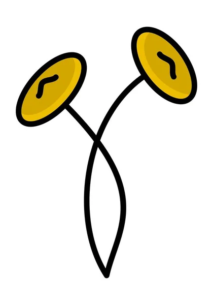 Yellow Mushroom White Background Vector - Stok Vektor