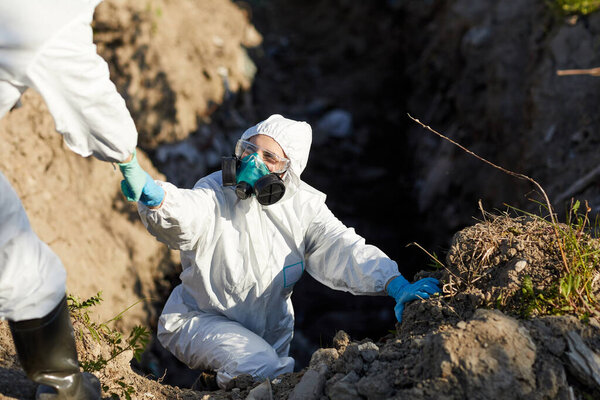 Ecologists working in dangerous area