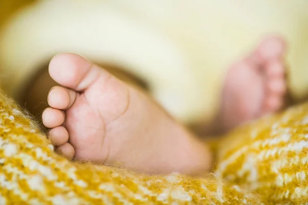 Newborn lying in bed — Stock Photo, Image