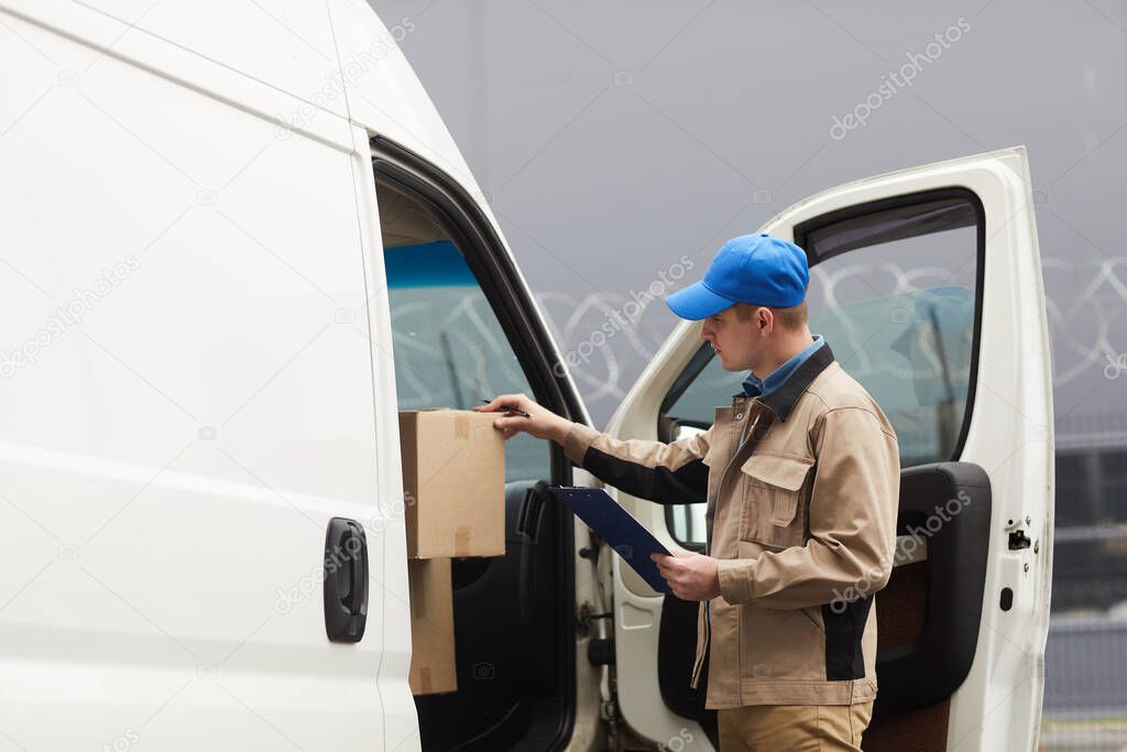 Man working at delivery company