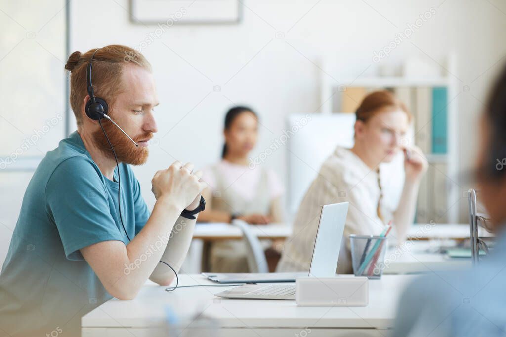 Man consulting the client on the phone