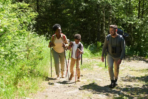 Familie macht Ausflug in den Wald — Stockfoto