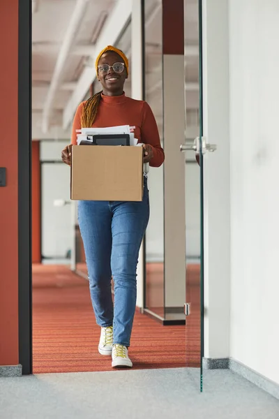 Woman leaving the office