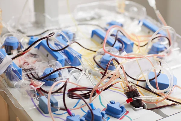 Close Van Medische Apparatuur Voor Bloeddonatie Het Laboratorium — Stockfoto