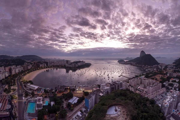 Panoramatický Výhled Rio Janeiro Horou Sugarbochníku Širší Krajinu Zálivu Guanabara — Stock fotografie