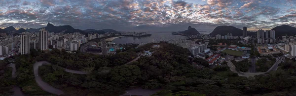 360 Plný Panoramatický Výhled Rio Janeiro Horou Sugarbochníku Širší Krajinu — Stock fotografie