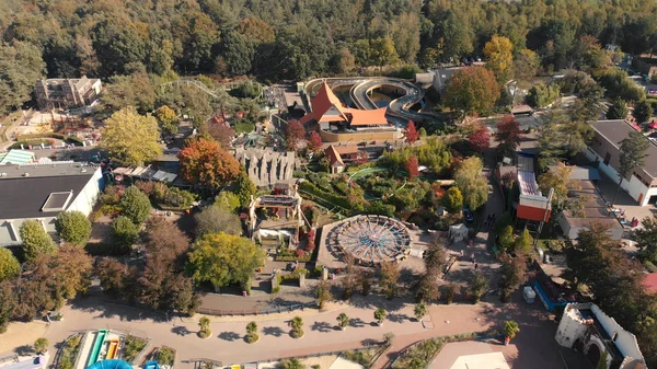 Top Aerial View Recreational Adventure Park Netherlands Middle Forest Several — Stock Photo, Image