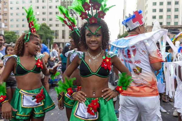 Rio Janeiro Brasil Março 2014 Menina Vestida Traje Festivo Uma — Fotografia de Stock