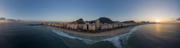 Primera Luz 360 Grados Vista Aérea Panorámica Completa Playa Copacabana — Foto de Stock