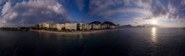 360 Graus Vista Panorâmica Completa Copacabana Praia Bairro Rio Janeiro — Fotografia de Stock