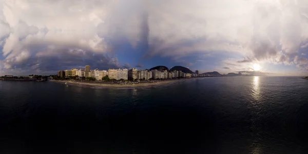 Aerial 360 Graders Panorama Över Copacabana Beach Rio Janeiro Med — Stockfoto