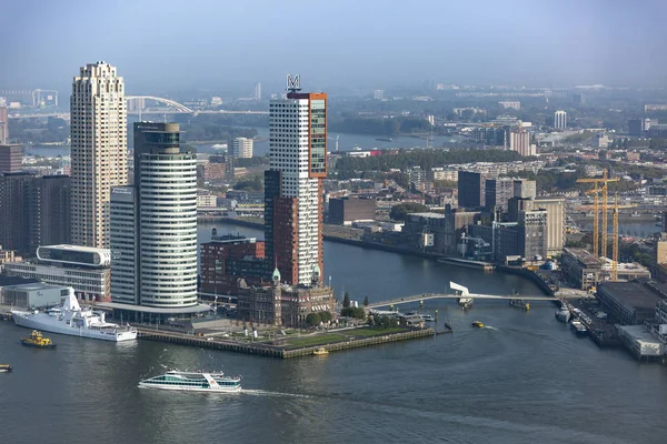 Rotterdam Hollanda Eylül 2017 Avrupa Nın Büyük Liman Bölgesinin Finans — Stok fotoğraf