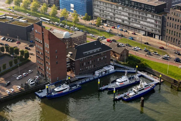 Rotterdam Holanda Setembro 2017 Delegacia Polícia Portuária Com Vários Carros — Fotografia de Stock