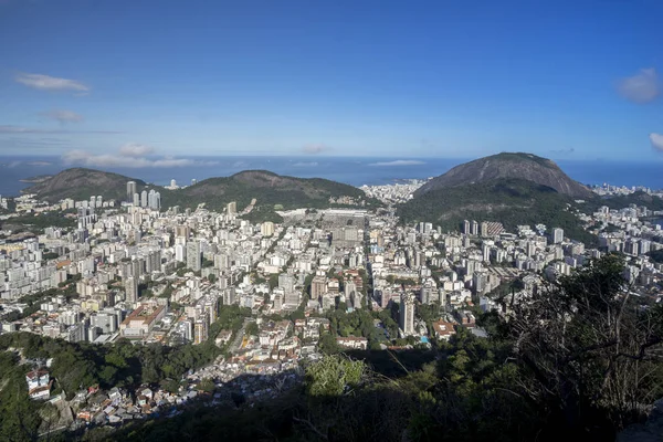 Ріо Жанейро Район Боафого Копакабана Океан Задньому Плані Видно Вершини — стокове фото