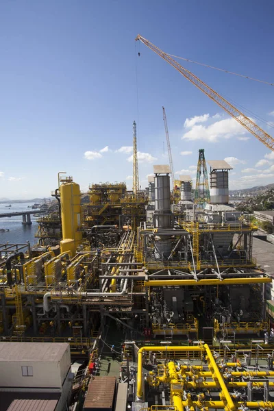 Niteroi Brasil Agosto 2015 Equipamento Grande Navio Petróleo Baía Rio — Fotografia de Stock