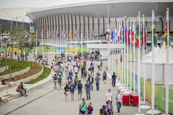 リオデジャネイロ ブラジル 2016年8月7日 2016年のオリンピック期間中のリオデジャネイロのオリンピック公園と大通りのパノラマビュー — ストック写真