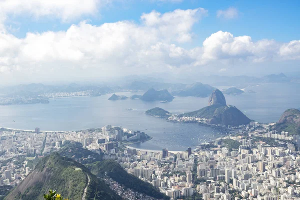 Панорамний Вид Ріо Жанейро Цукрова Голова Сонячний День Синім Небом — стокове фото