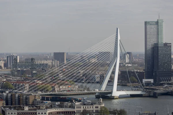 Zvětšený v panoráma v centru Rotterdamu — Stock fotografie