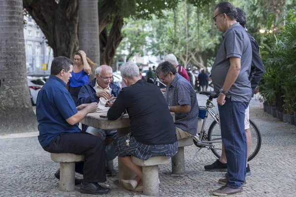 Río Janeiro Brasil Julio 2017 Las Personas Mayores Reúnen Parque — Foto de Stock