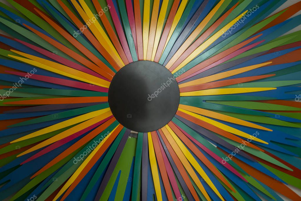 Rio de Janeiro, Brazil - December 10, 2015: Close up of the colourful Museum of Tomorrow sign and logo inside the Museu do Amanh