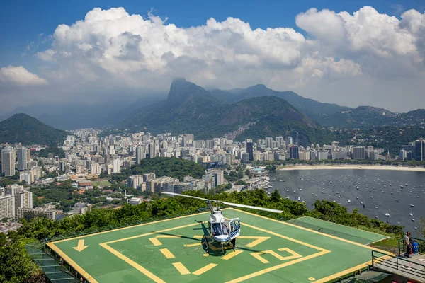 Helicopter Landing Patch Urca Mountain View Corcovado Mountain Wider Cityscape — Stock Photo, Image