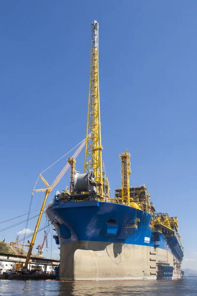 Rio Janeiro Brazilië Augustus 2015 Groot Aardolie Schip Geassembleerd Een — Stockfoto