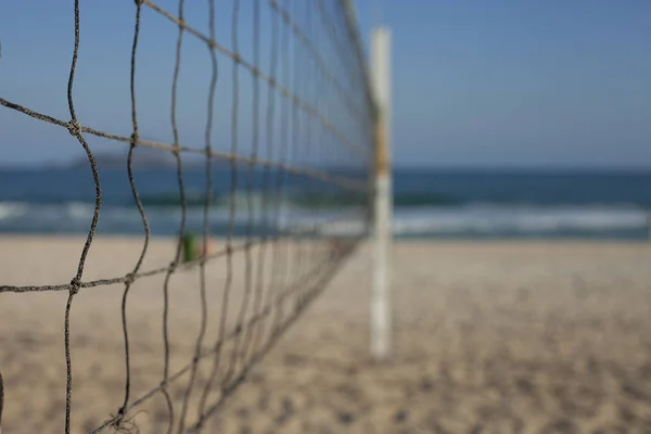 Volleyballnetz Strand Von Ipanema Rio Janeiro Frühen Morgen — Stockfoto