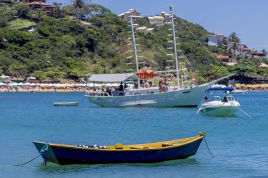 Coastline of popular holiday destination Buzios in Brazil clipart