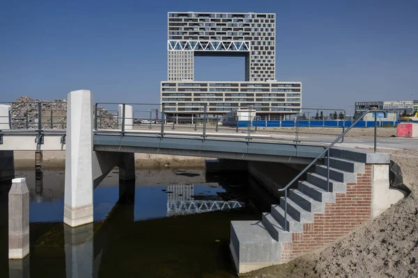 Amsterdam Nederländerna Augusti 2019 Modernt Hyreshus Det Moderna Bostadsprojektet Bostadsområdet — Stockfoto