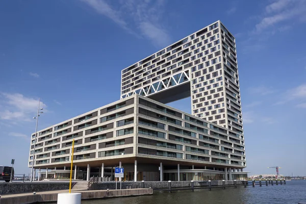 Amsterdam Nederländerna Augusti 2019 Modernt Hyreshus Det Moderna Bostadsprojektet Bostadsområdet — Stockfoto