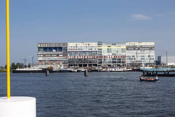 Amsterdam Nizozemsko Srpna 2019 Budovy Sousedství Houthaven Druhé Straně Řeky — Stock fotografie