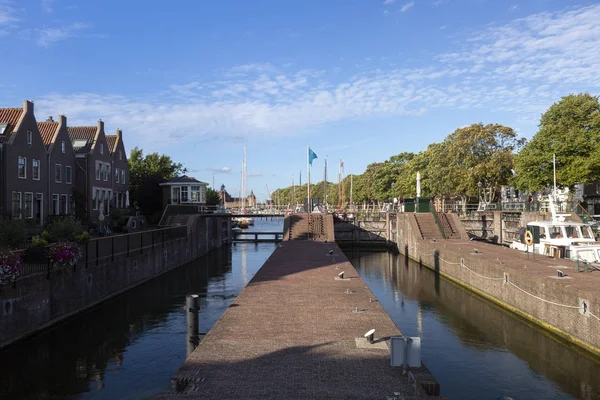 Muiden Netherlands September 2019 Τρία Μονοπάτια Πύλη Sluice Νοικιάσετε Βάρκες — Φωτογραφία Αρχείου