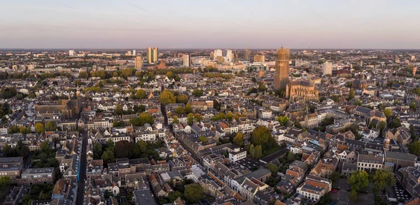 Vista Panorámica Aérea Del Centro Medieval Ciudad Holandesa Utrecht Con — Foto de Stock