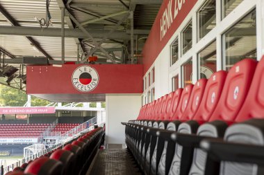 Rotterdam, Hollanda - 20 Eylül 2019: Hollanda Excelsior futbol kulübünün Stands of the premier League of the Hollanda