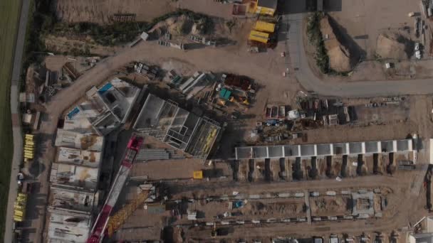 Vista Aérea Arriba Hacia Abajo Sitio Construcción Nuevo Barrio Noorderhaven — Vídeo de stock