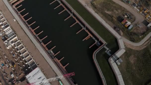 Luftaufnahme Von Oben Auf Einer Baustelle Neuen Viertel Noorderhaven Der — Stockvideo