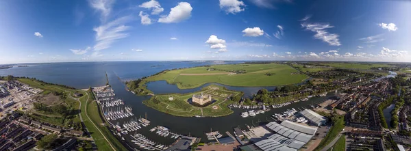 Широкий Панорамный Вид Замок Мьюдерслот Мёйдене Рядом Амстердамом Пышные Сады — стоковое фото
