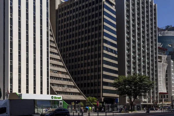 Paulo Brazilië Februari 2018 Hoogbouw Wolkenkrabbers Paulista Avenue Het Centrum — Stockfoto