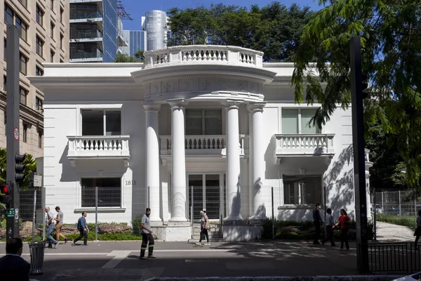 Paulo Brasil Febrero 2018 Copia Moderna Edificio Estilo Clásico Avenida — Foto de Stock