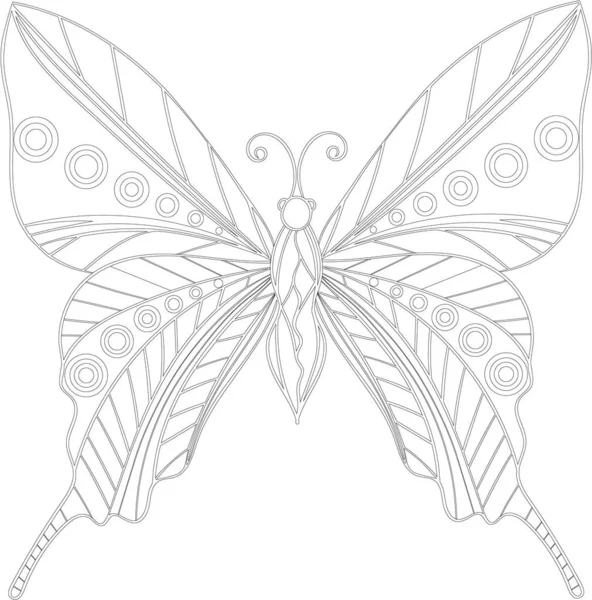 Mariposa zentangle — Archivo Imágenes Vectoriales