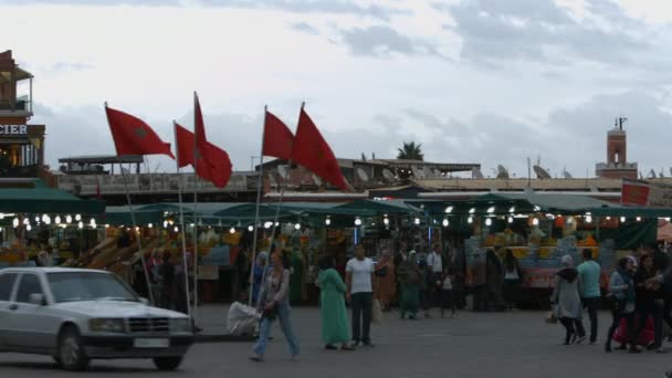 Jamaa Fena Plein Marrakesh Marokko — Stockvideo