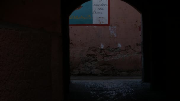 Een Populaire Steeg Stad Marrakech Marokko — Stockvideo